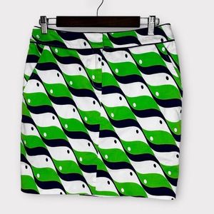 Elizabeth Mckay Green White And Navy Printed Cott… - image 1